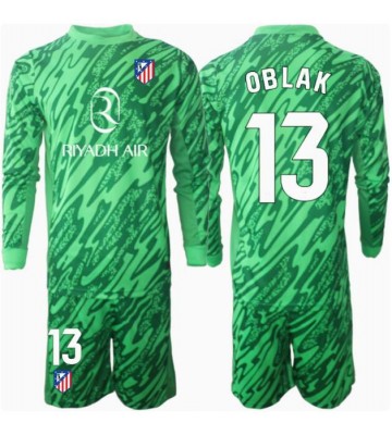 Atletico Madrid Jan Oblak #13 Brankář Venkovní dres komplet pro Děti 2024-25 Dlouhým Rukávem (+ Krátké kalhoty)